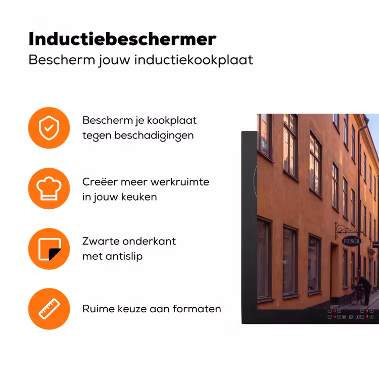 Straat - Klokkentoren - Stad - Architectuur - Historisch Inductie beschermer vinyl 3mm klein -zzzzzzz-td-ups