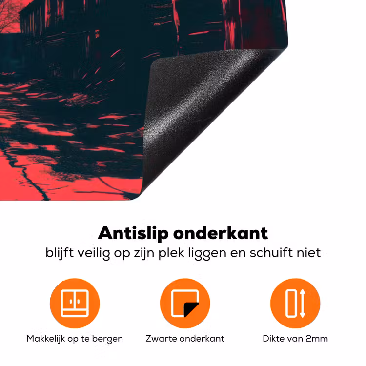 Straat - Verlaten - Schedel - Geel Inductie beschermer vinyl 3mm klein -zzzzzzz-td-onderkant