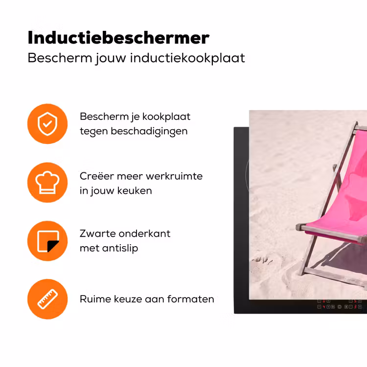 Strand - Ligstoel - Badkleding - Zomer - Roze Inductie beschermer vinyl 3mm klein -zzzzzzz-td-ups