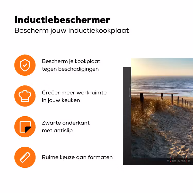 Strand - Natuur Inductie beschermer vinyl 3mm klein -zzzzzzz-td-ups