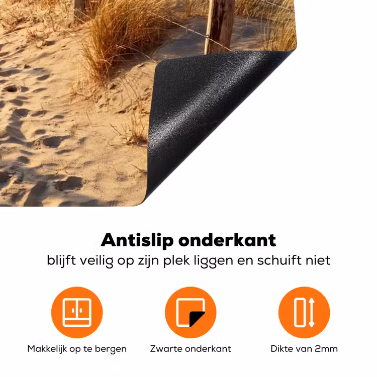 Strand - Natuur Inductie beschermer vinyl 3mm klein -zzzzzzz-td-onderkant