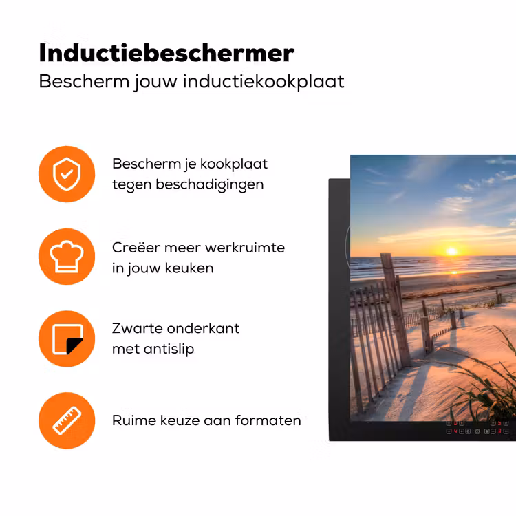 Strand - Natuur - Zonsondergang Inductie beschermer vinyl 3mm klein -zzzzzzz-td-ups