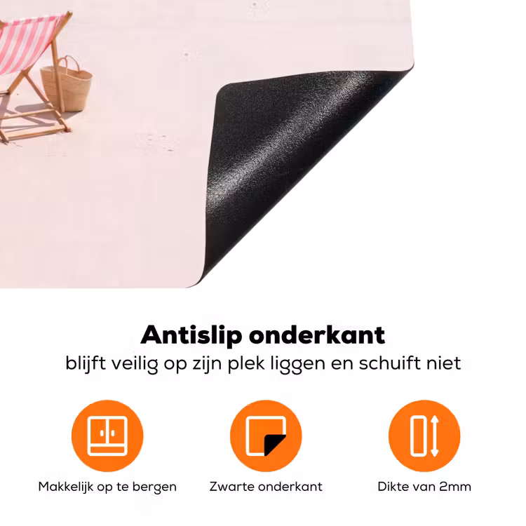 Strand - Parasol - Ligstoel - Zomer - Roze Inductie beschermer vinyl 3mm klein -zzzzzzz-td-onderkant