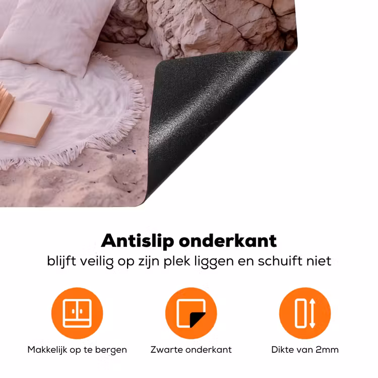 Strand - Picknick - Zonsondergang - Zomer - Natuur Inductie beschermer vinyl 3mm klein -zzzzzzz-td-onderkant