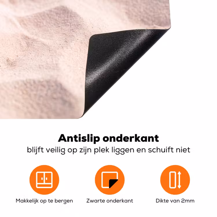 Strand - Schelpen - Zomer - Roze - Decoratie Inductie beschermer vinyl 3mm klein -zzzzzzz-td-onderkant
