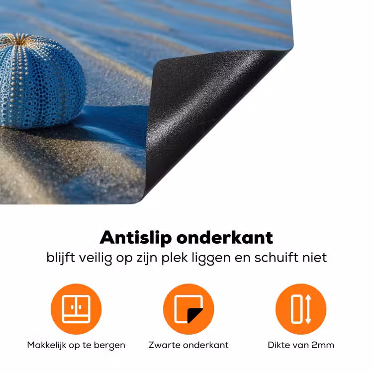 Strand - Schild - Water - Blauw Inductie beschermer vinyl 3mm klein -zzzzzzz-td-onderkant