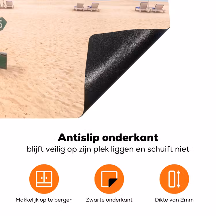 Strand - Wegwijzer - Palmen - Tropisch - Groen Inductie beschermer vinyl 3mm klein -zzzzzzz-td-onderkant