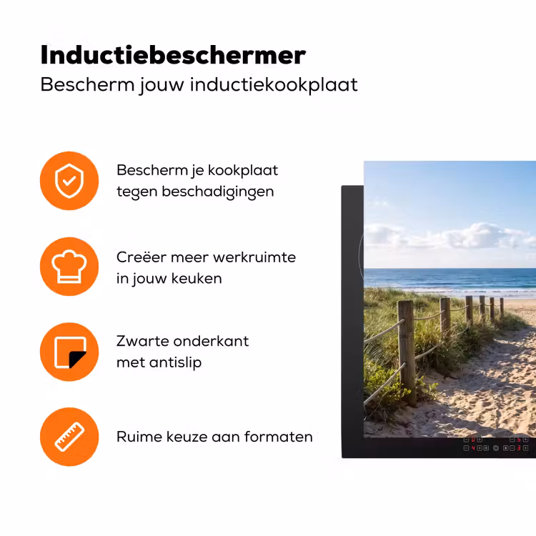 Strand - Zandpad - Oceaan - Natuur Inductie beschermer vinyl 3mm klein -zzzzzzz-td-ups