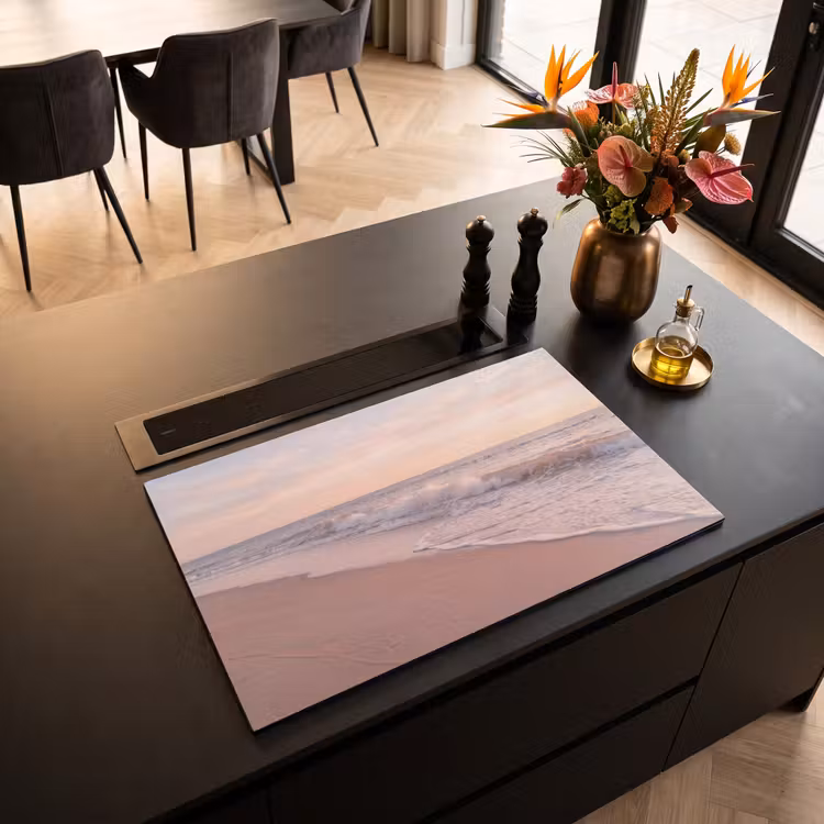 Strand - Zee - Golven - Natuur - Zonsondergang Inductie beschermer vinyl 3mm klein -sfeer5