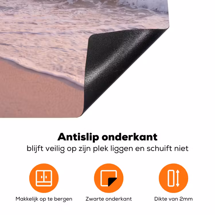 Strand - Zee - Golven - Natuur - Zonsondergang Inductie beschermer vinyl 3mm klein -zzzzzzz-td-onderkant