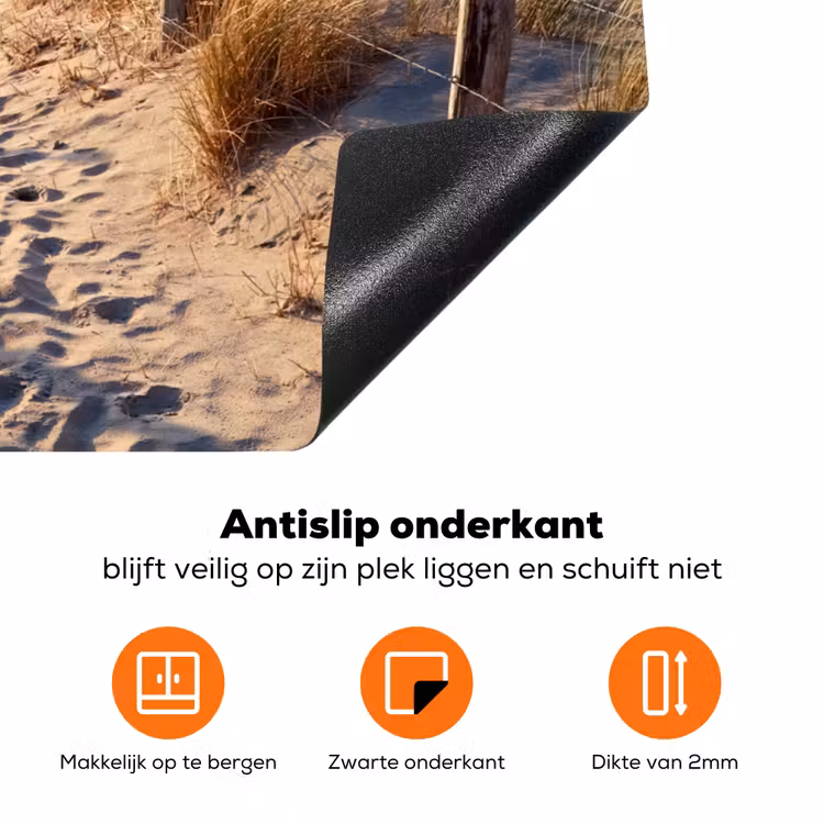 Strand - Zee - Nederland - Duinen - Zon Inductie beschermer vinyl 3mm klein -zzzzzzz-td-onderkant