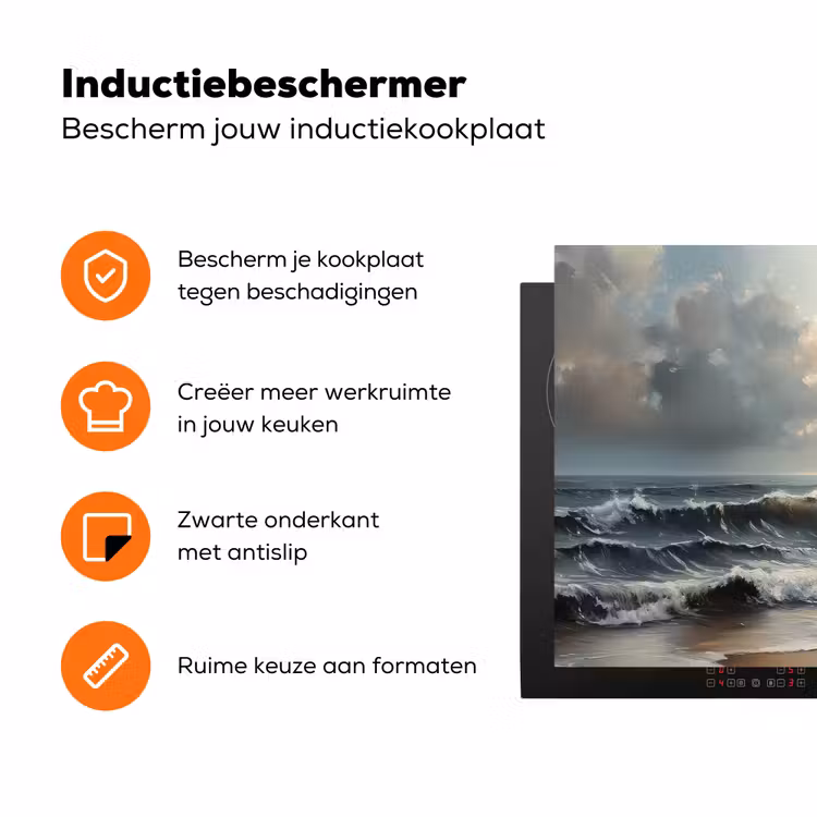 Strand - Zee - Zonsondergang Inductie beschermer vinyl 3mm klein -zzzzzzz-td-ups