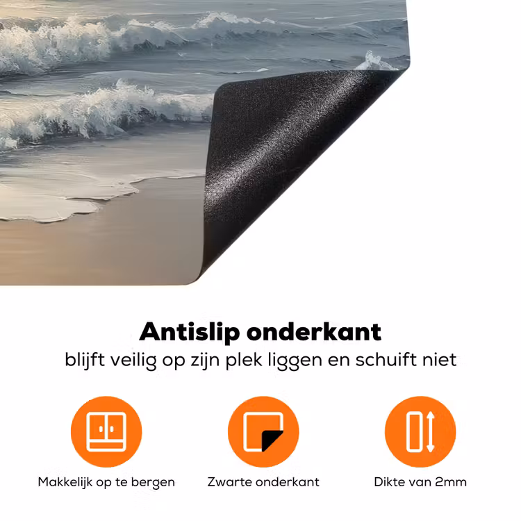Strand - Zee - Zonsondergang Inductie beschermer vinyl 3mm klein -zzzzzzz-td-onderkant