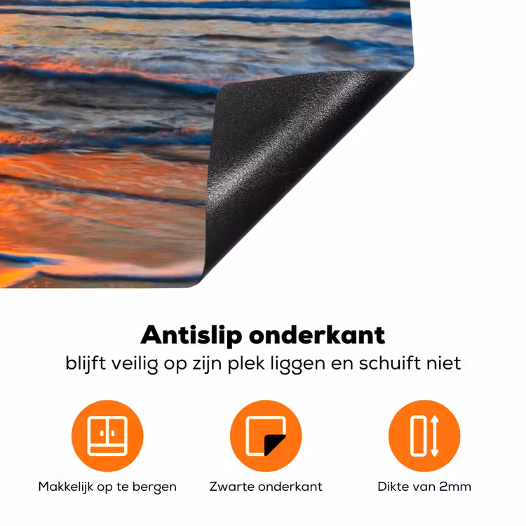 Strand - Zee - Zonsondergnag Inductie beschermer vinyl 3mm klein -zzzzzzz-td-onderkant