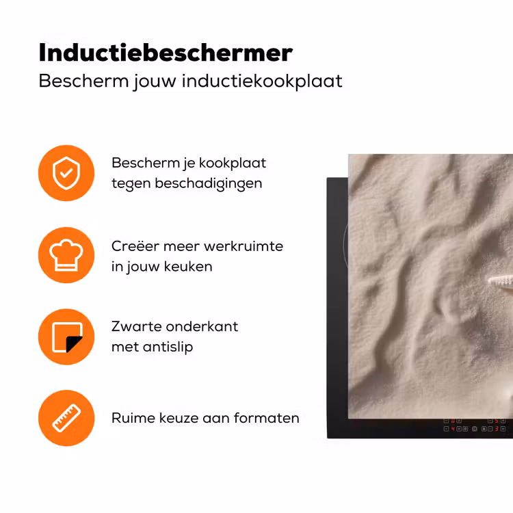 Strand - Zeester - Zand - Beige Inductie beschermer vinyl 3mm klein -zzzzzzz-td-ups