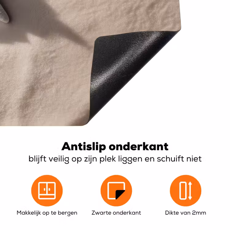 Strand - Zeester - Zand - Beige Inductie beschermer vinyl 3mm klein -zzzzzzz-td-onderkant