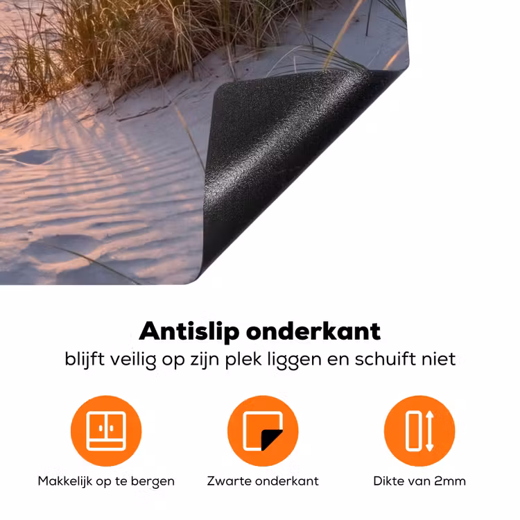 Strand - Zonsondergang - Natuur - Landschap Inductie beschermer vinyl 3mm klein -zzzzzzz-td-onderkant