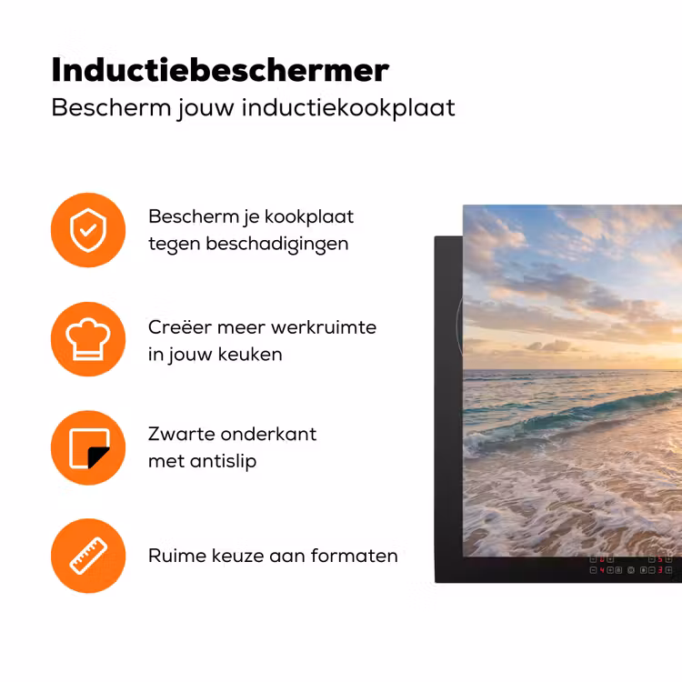 Strand - Zonsondergang - Tropisch - Natuur - Goud Inductie beschermer vinyl 3mm klein -zzzzzzz-td-ups