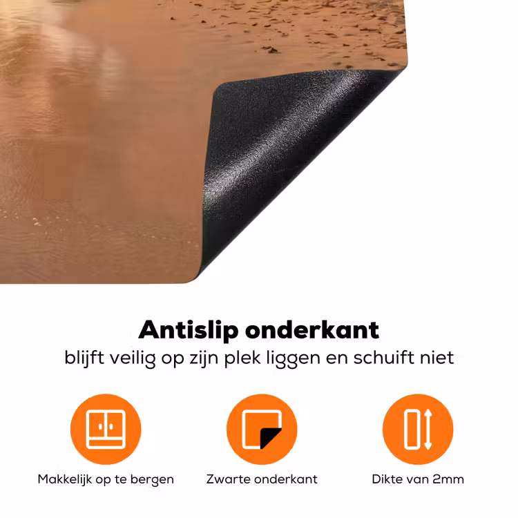 Strand - Zonsondergang - Tropisch - Natuur - Goud Inductie beschermer vinyl 3mm klein -zzzzzzz-td-onderkant