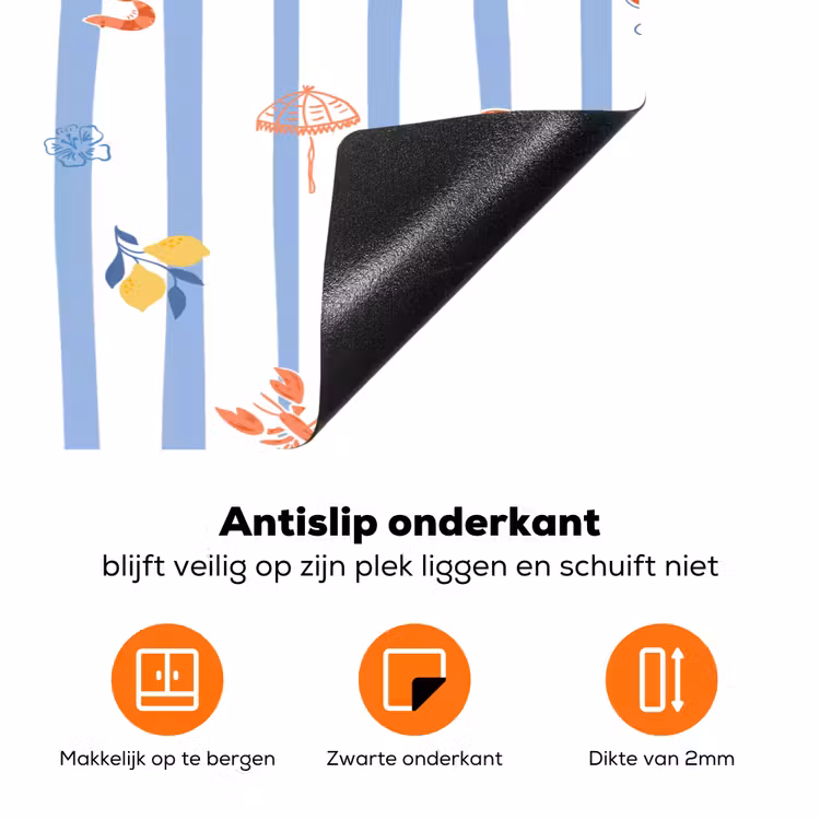 Zee - Sfeer - Strand - Blauw Inductie beschermer vinyl 3mm klein 276 -zzzzzzz-td-onderkant