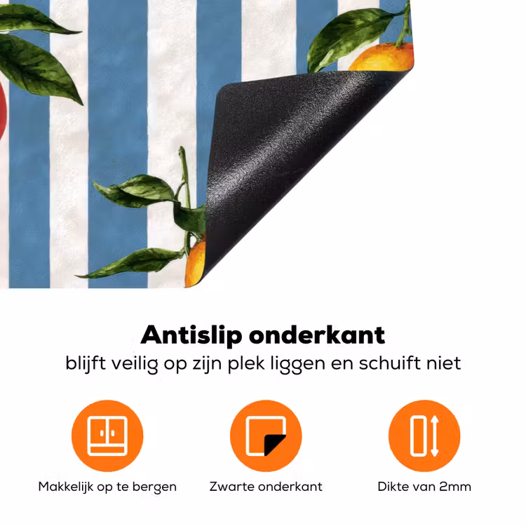 Strepen - Citroen - Blauw Inductie beschermer vinyl 3mm klein 276 -zzzzzzz-td-onderkant