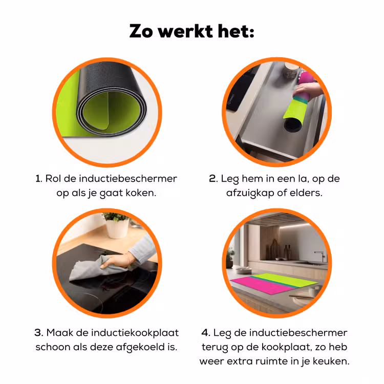 Strepen - Modern - Kleurrijk Inductie beschermer vinyl 3mm klein -zzzzzzz-td-werking