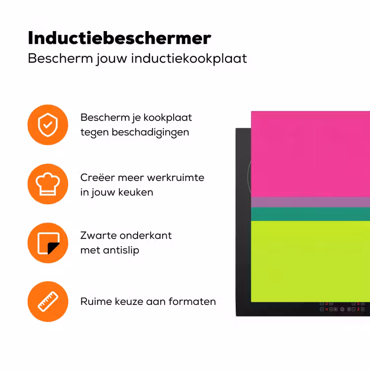 Strepen - Modern - Kleurrijk Inductie beschermer vinyl 3mm klein -zzzzzzz-td-ups