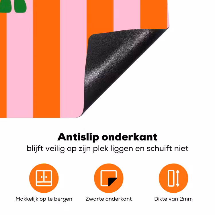 Strepen - Oranje - Verticaal - Ciao bella Inductie beschermer vinyl 3mm klein -zzzzzzz-td-onderkant