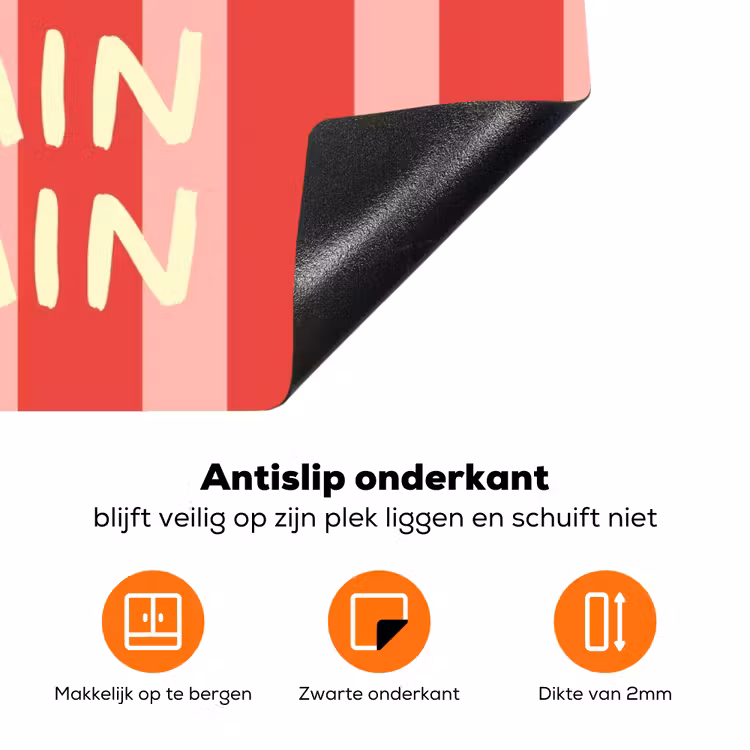 Strepen - Rood - Try again Inductie beschermer vinyl 3mm klein -zzzzzzz-td-onderkant