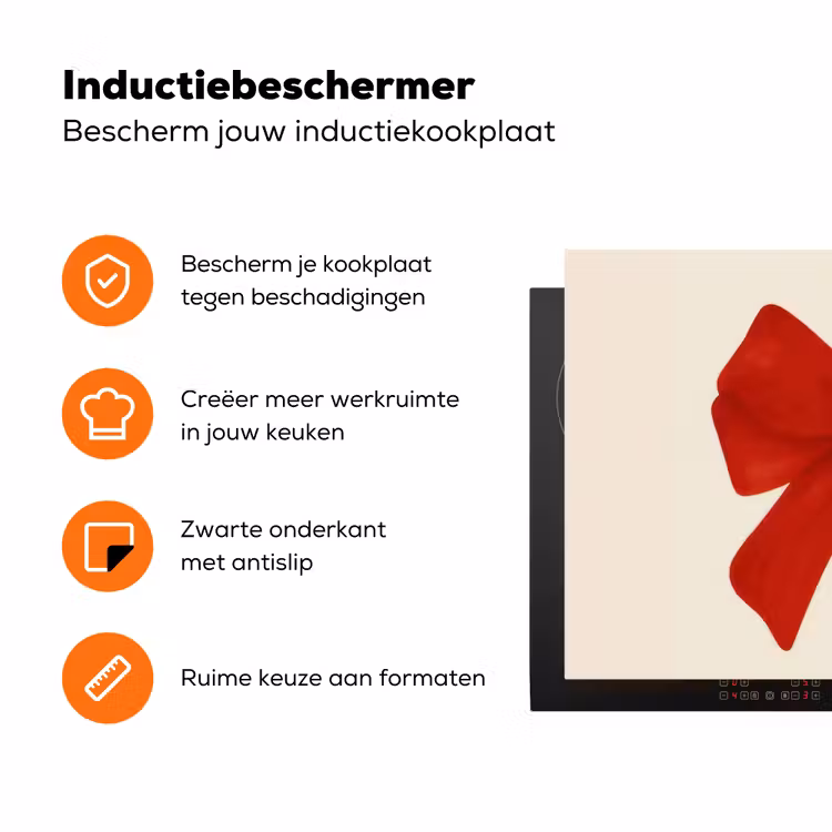 Strik - Symmetrisch - Rood - Lint Inductie beschermer vinyl 3mm klein -zzzzzzz-td-ups