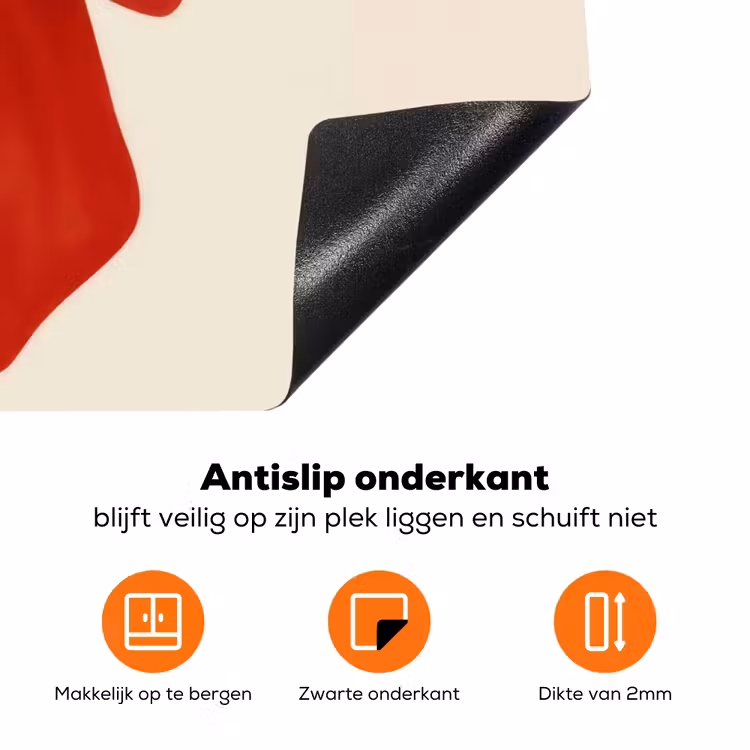 Strik - Symmetrisch - Rood - Lint Inductie beschermer vinyl 3mm klein -zzzzzzz-td-onderkant
