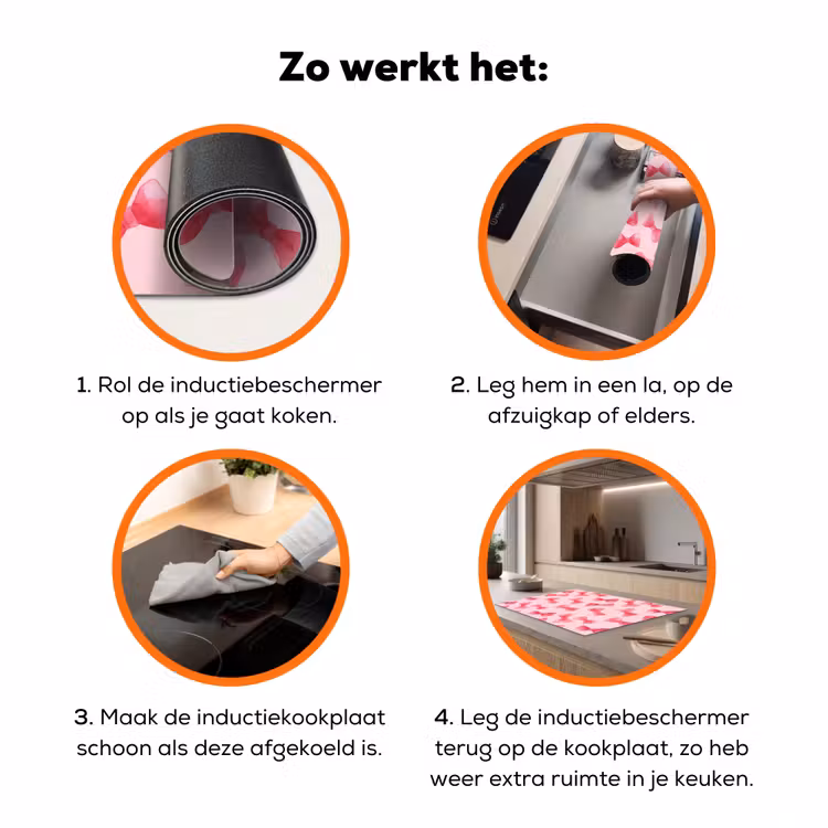 Strikken - Aquarel - Roze Inductie beschermer vinyl 3mm klein 276 -zzzzzzz-td-werking