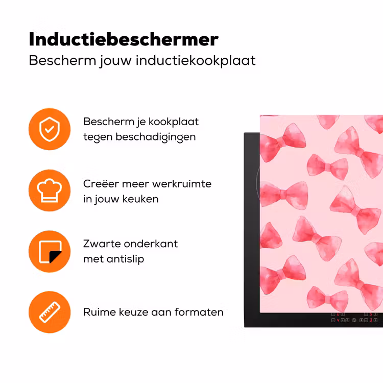 Strikken - Aquarel - Roze Inductie beschermer vinyl 3mm klein 276 -zzzzzzz-td-ups