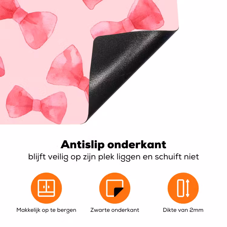 Strikken - Aquarel - Roze Inductie beschermer vinyl 3mm klein 276 -zzzzzzz-td-onderkant