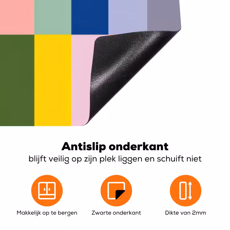 Stroken - Blauw - Patroon - Abstract Inductie beschermer vinyl 3mm klein -zzzzzzz-td-onderkant