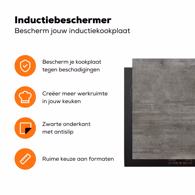 Structuur - Beton - Steen - Patronen Inductie beschermer vinyl 3mm klein 276 -zzzzzzz-td-ups