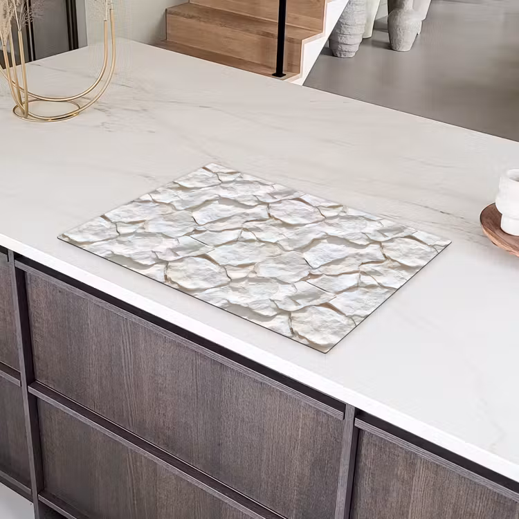Structuur - Rots - Wit Inductie beschermer vinyl 3mm klein 276 -sfeer8