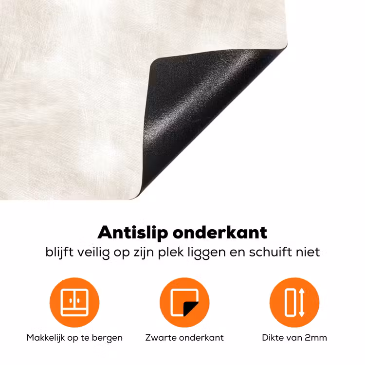 Subtiel - Structuur - Beige Inductie beschermer vinyl 3mm klein 276 -zzzzzzz-td-onderkant