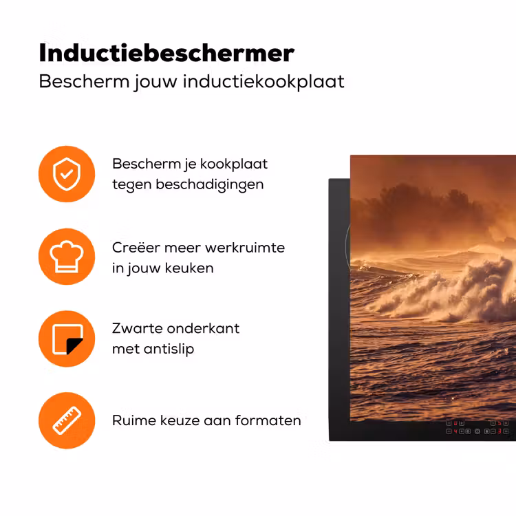 Surfer - Golf - Oceaan - Sport - Oranje Inductie beschermer vinyl 3mm klein -zzzzzzz-td-ups