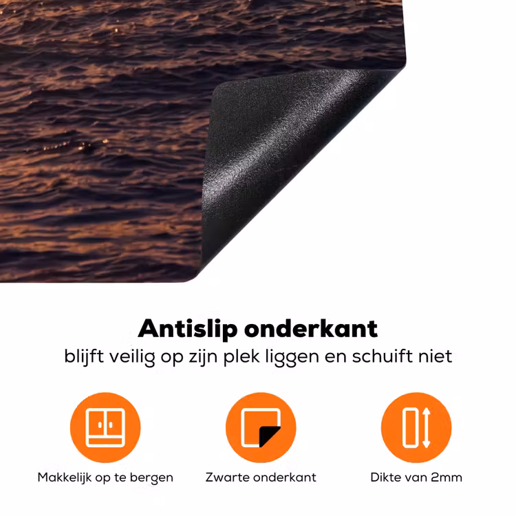 Surfer - Golf - Oceaan - Sport - Oranje Inductie beschermer vinyl 3mm klein -zzzzzzz-td-onderkant