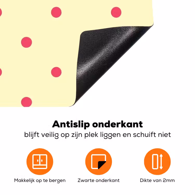 Swag - Roze - Stippen - Geel Inductie beschermer vinyl 3mm klein -zzzzzzz-td-onderkant