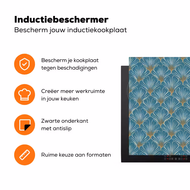 Symmetrisch - Patroon - Blauw Inductie beschermer vinyl 3mm klein 276 -zzzzzzz-td-ups