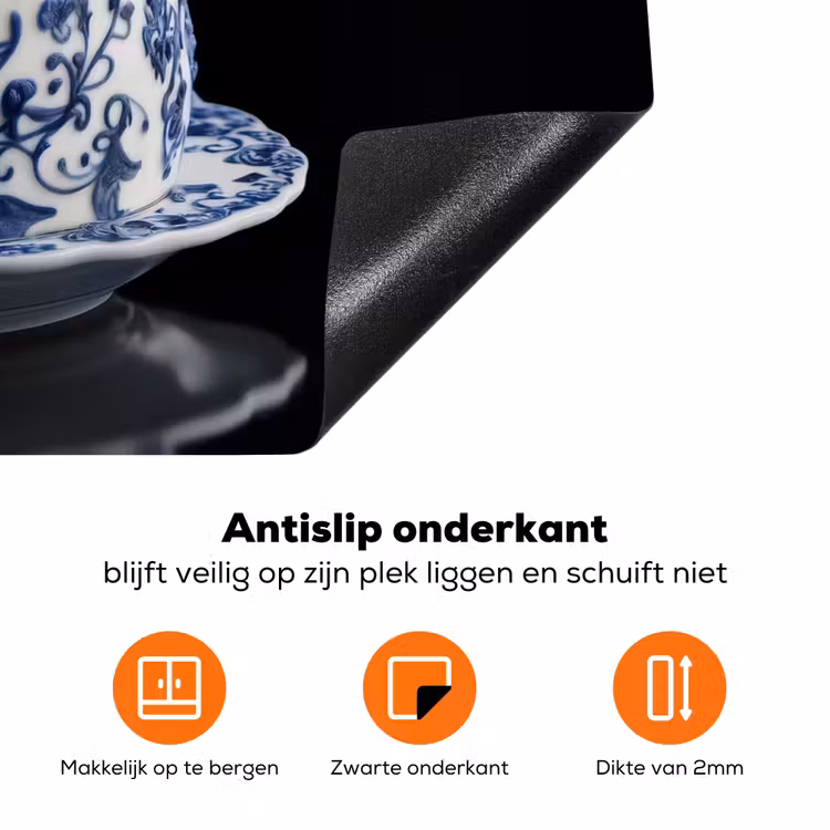 Taart - Slagroom - Kers - Bord - Delfts blauw Inductie beschermer vinyl 3mm klein -zzzzzzz-td-onderkant