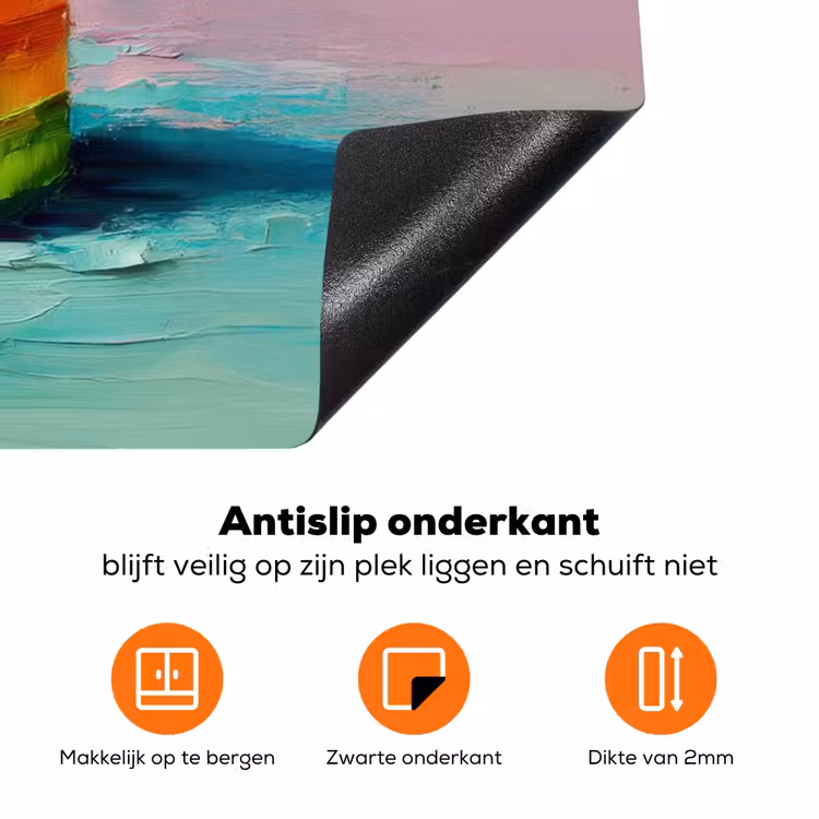 Taartje - Aardbeien - Glazuur - Kleurrijk Inductie beschermer vinyl 3mm klein -zzzzzzz-td-onderkant