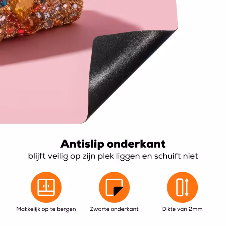 Taco - Kleurrijk - Edelstenen - Goud Inductie beschermer vinyl 3mm klein -zzzzzzz-td-onderkant