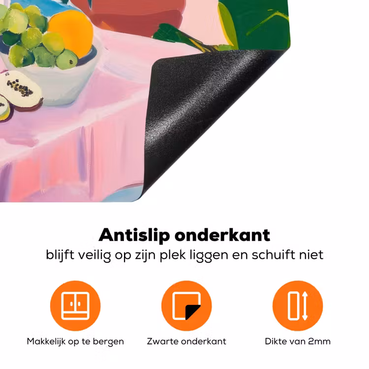 Tafel - Wijn - Fruit Inductie beschermer vinyl 3mm klein -zzzzzzz-td-onderkant