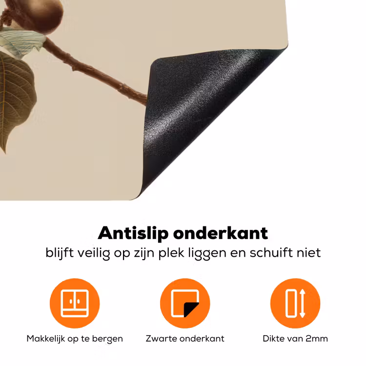 Tak - Groene Bladeren - Vruchten Inductie beschermer vinyl 3mm klein -zzzzzzz-td-onderkant
