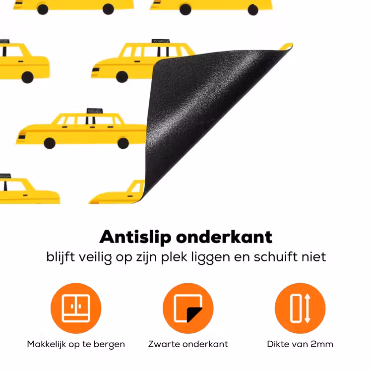 Taxi - Iconisch - Geel Inductie beschermer vinyl 3mm klein 276 -zzzzzzz-td-onderkant