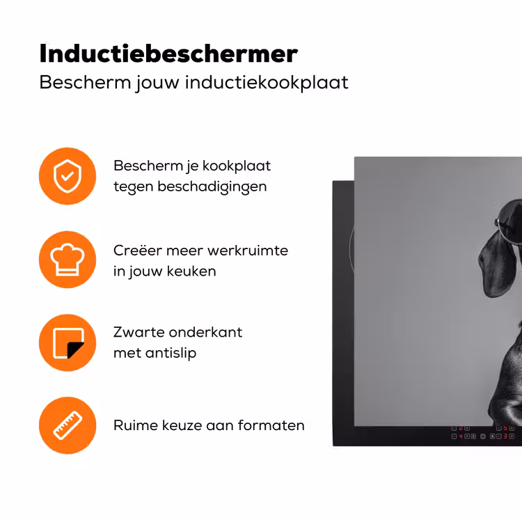 Teckel - Bier - Glas - Bril Inductie beschermer vinyl 3mm klein -zzzzzzz-td-ups