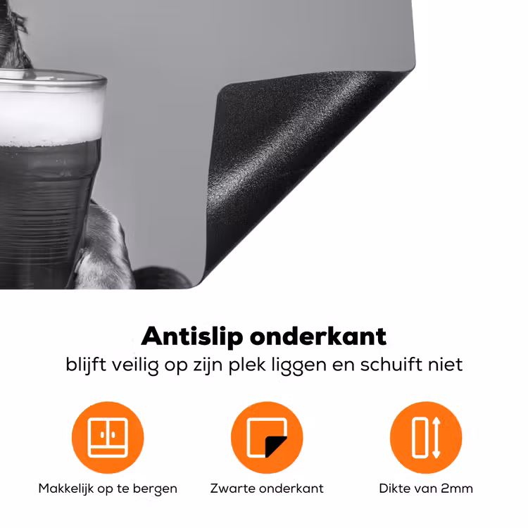 Teckel - Bier - Glas - Bril Inductie beschermer vinyl 3mm klein -zzzzzzz-td-onderkant